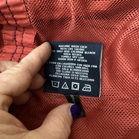 Dockers Mens Hooded Jacket Red Medium Waterproof Zip Up Windbreaker - Picture 8 of 13